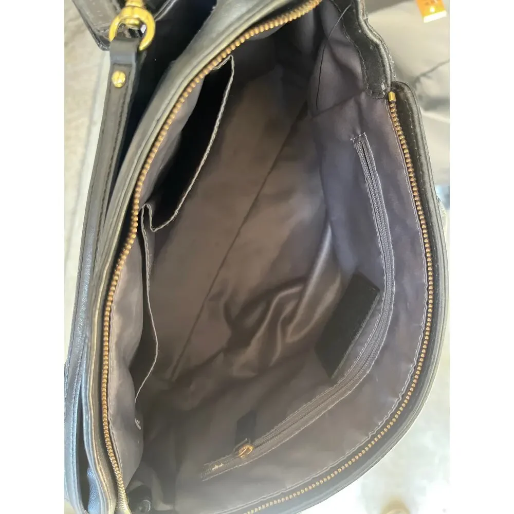 COACH Poppy Colorblock Black Green Leather Purse Satchel Crossbody Handbag
